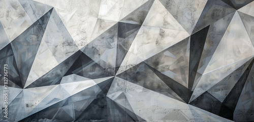 Harmonious triangles in subtle grays, a monochromatic exploration.