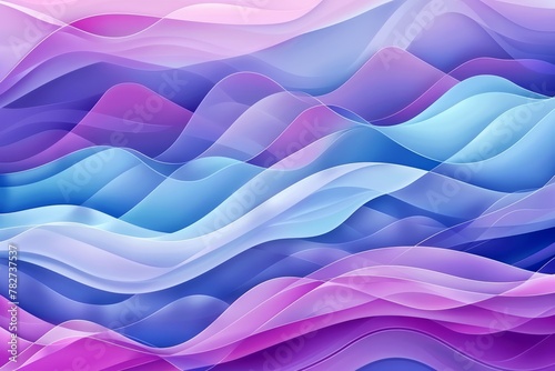 Abstract Wave Patterns in Shades of Blue and Purple as Desktop Wallpaper