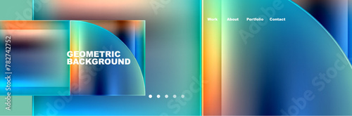 Circle triangle geometric web site page template. Vector Illustration For Wallpaper, Banner, Background, Card, Book Illustration, landing page