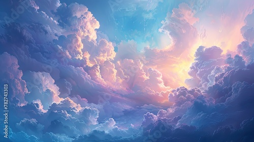 Soft pastel clouds in a dreamy sky backgrounds