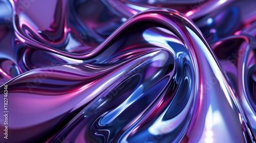 Create Infinity 3d liquid chrome background With iridescent fluid chrome mirror surface 