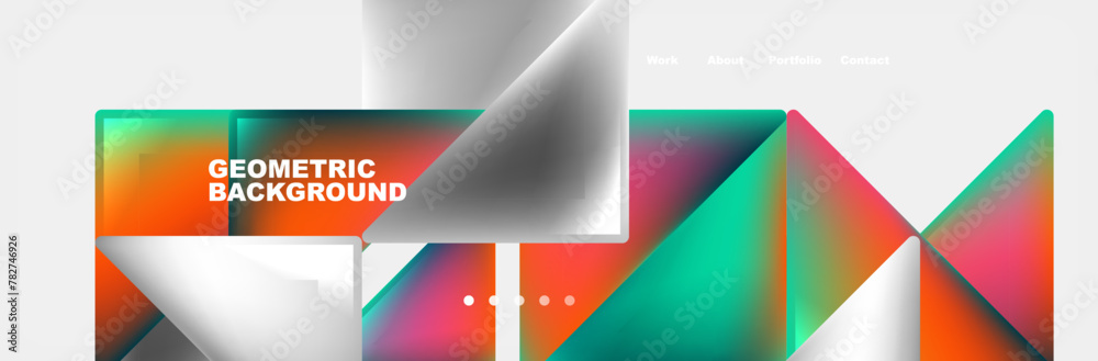 Colorful fluid gradient triangles and squares web site template. Vector Illustration For Wallpaper, Banner, Background, Card, Book Illustration, landing page Colorful fluid gradient triangles and squares web site template. Vector Illustration For Wallpaper, Banner, Background, Card, Book Illustration, landing page