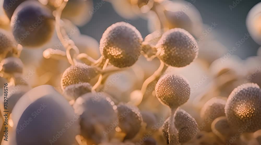 Cells dividing viewed through a microscope Cells dividing viewed through a microscope