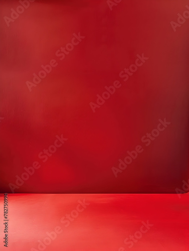 A red wall with a red floor. The room is empty and the red color gives it a warm and inviting atmosphere