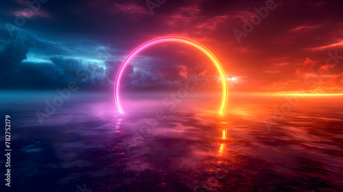 3D illustration of an alien planet with an arch in the ocean © Nut Cdev