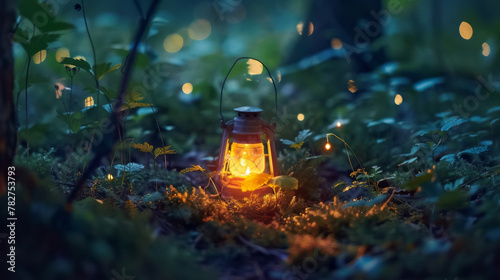 The air is alive with the chorus of nocturnal creatures as the lone traveler makes their way through the enchanted glade their lantern . . © Justlight