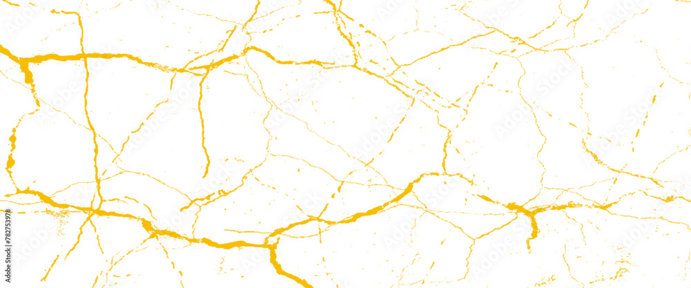 Vector abstract background with kintsugi cracks design and surface and scratches Transparent background.