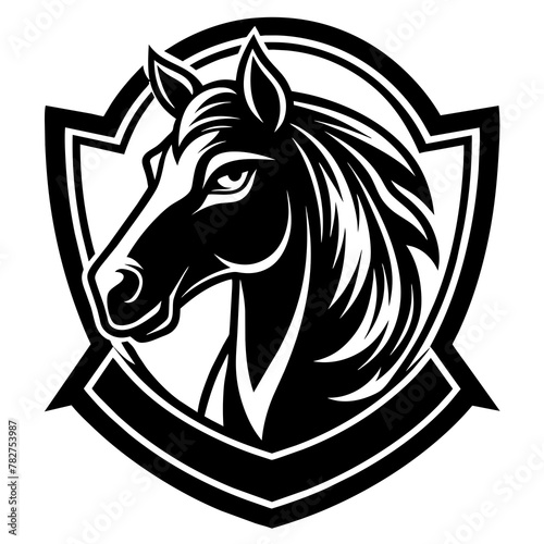 horse head mascot horse silhouette vector icon svg characters Holiday t shirt black horse face drawn trendy logo Vector illustration horse on a white background eps png