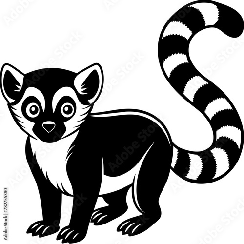 Lemur head mascot Lemur silhouette vector icon svg characters Holiday t shirt black Lemur face drawn trendy logo Vector illustration Lemur on a white background eps png