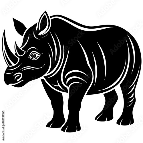 rhino head mascot rhino silhouette vector icon svg characters Holiday t shirt black rhino face drawn trendy logo Vector illustration rhino on a white background eps png