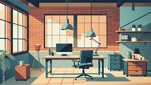 The industrial style home office is a visual treat with its urbaninspired design. The exposed brick walls give the room an instant industrial