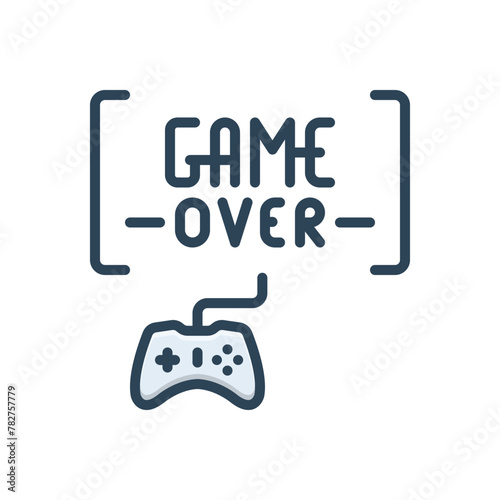 Color illustration icon  for game over