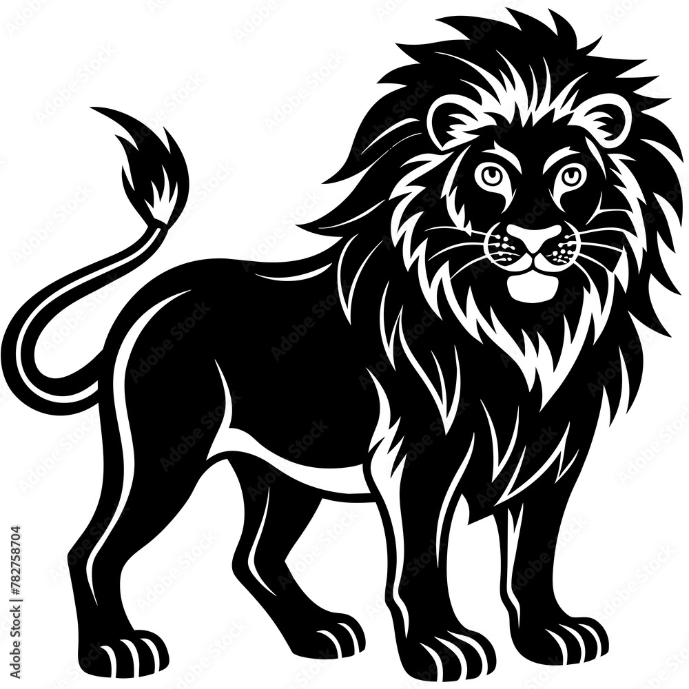 Obraz premium lion head mascot,lion silhouette,vector,icon,svg,characters,Holiday t shirt,black lion face drawn trendy logo Vector illustration,lion on a white background,eps,png