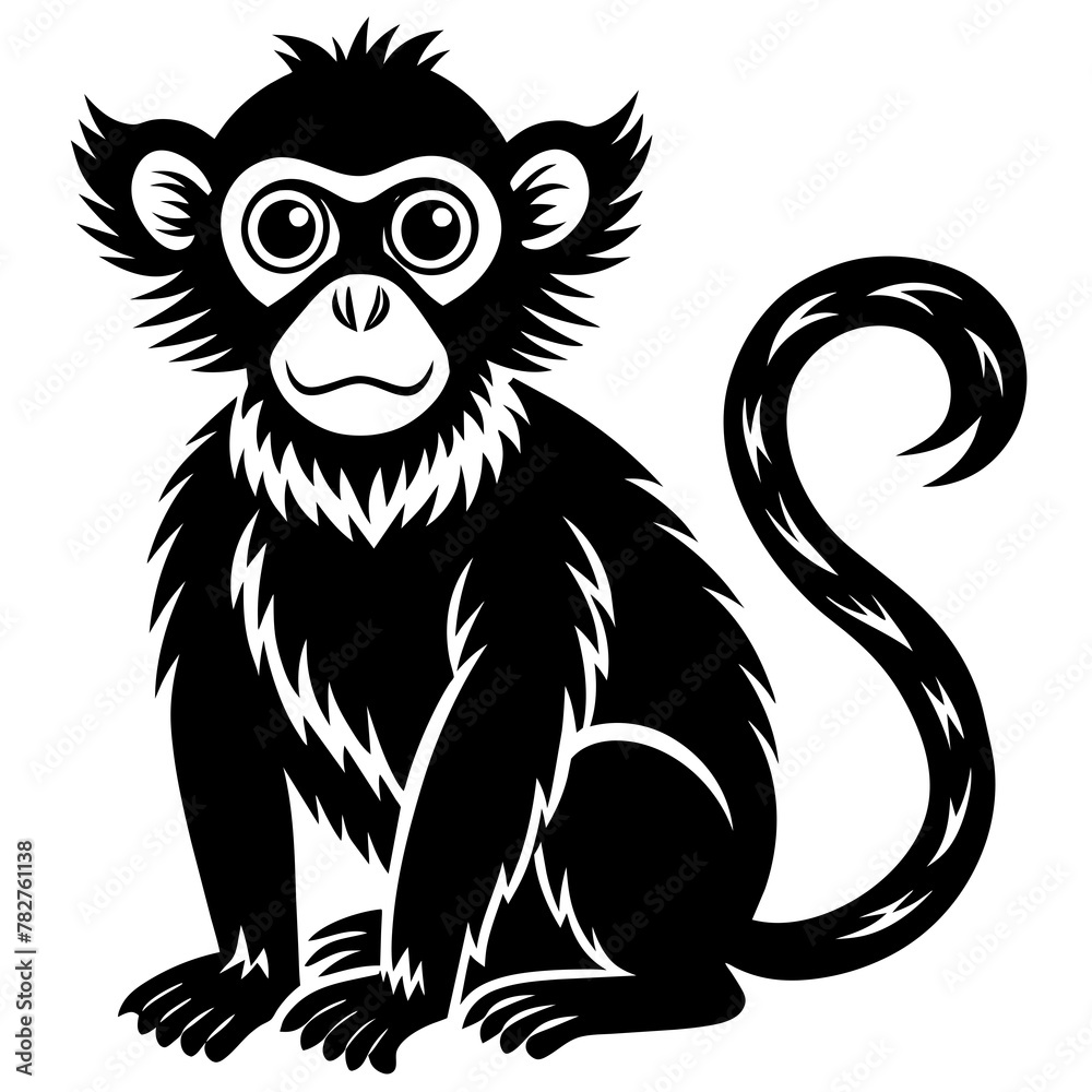 Fototapeta premium Monkey head mascot,Monkey silhouette,vector,icon,svg,characters,Holiday t shirt,black Monkey face drawn trendy logo Vector illustration,Monkey on a white background,eps,png