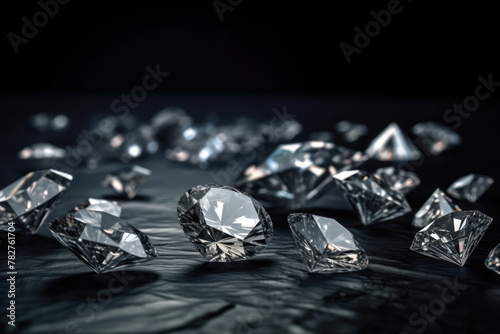 Diamonds on black background