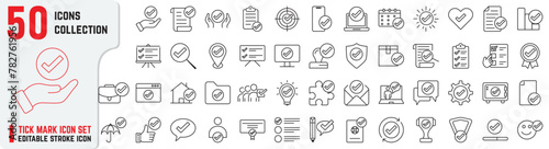 Set of Approval editable stroke icons also includes inspector, stamp, checklist, approved, signature, quality, conversation, certificate, achievement and more. Tick Mark thin icons 50+ collections