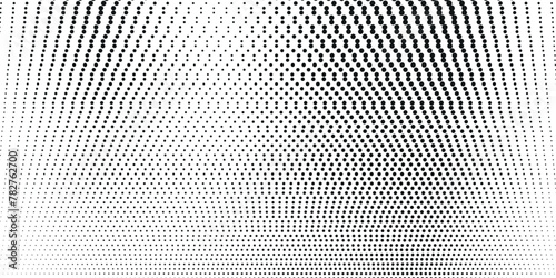 Abstract halftone dotted background. Futuristic grunge pattern, dots, waves. Vector modern pop art style texture for posters, sites, business cards photo