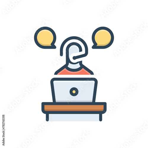 Color illustration icon for interpretation