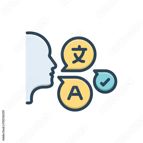 Color illustration icon for pronunciation