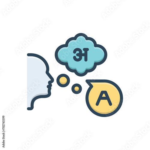 Color illustration icon for dialect