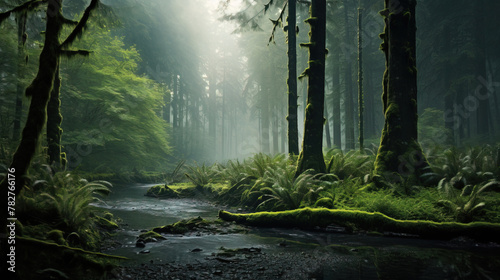 stream in the forest.