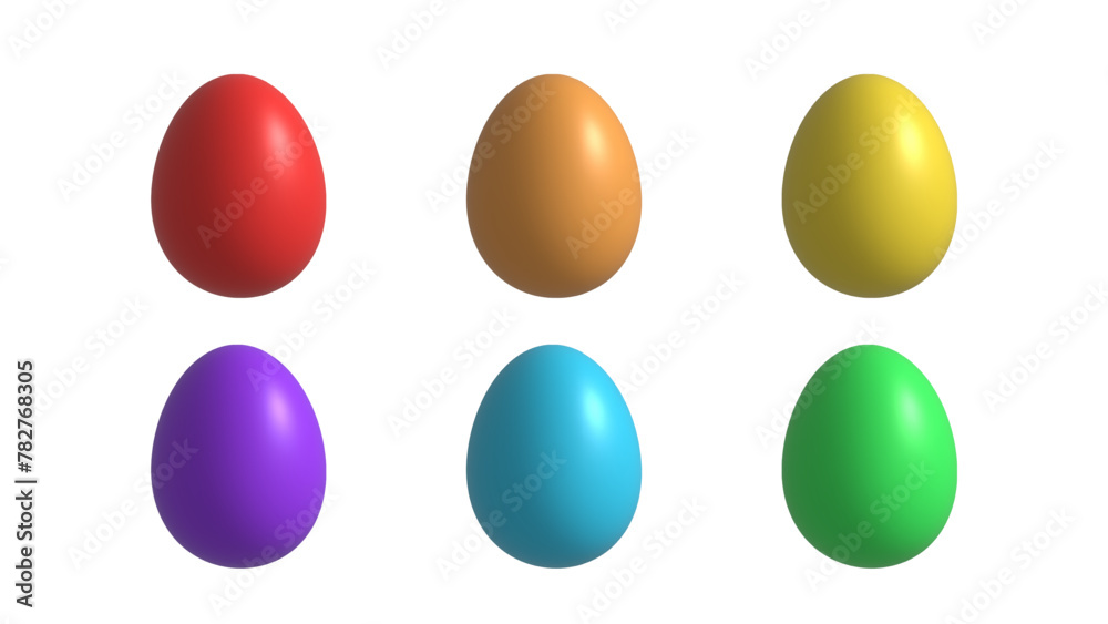 Collection of 3D Easter eggs