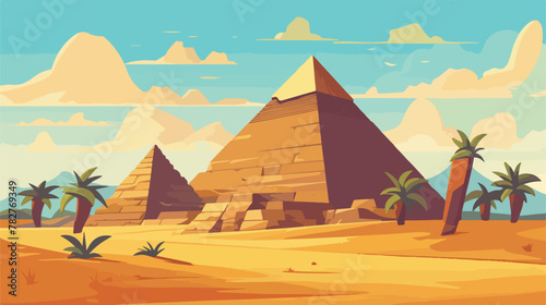 Creative design of egyptian pyramid illustration 2d