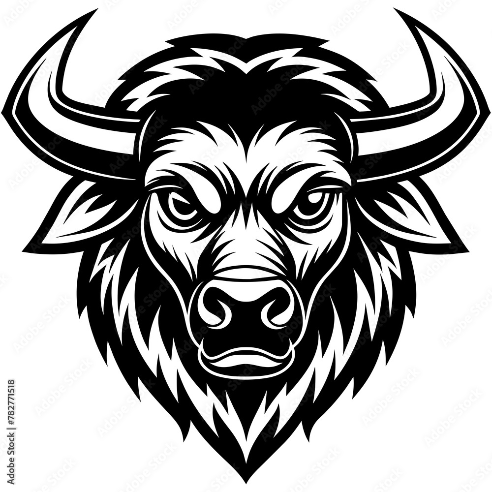 bull head mascot,bull silhouette,vector,icon,svg,characters,Holiday t shirt,black bull drawn trendy logo Vector illustration,bull on a white background,eps,png