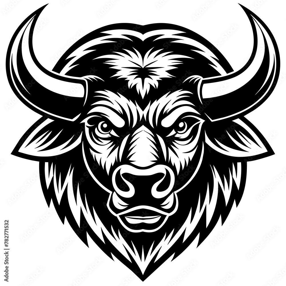 bull head mascot,bull silhouette,vector,icon,svg,characters,Holiday t shirt,black bull drawn trendy logo Vector illustration,bull on a white background,eps,png