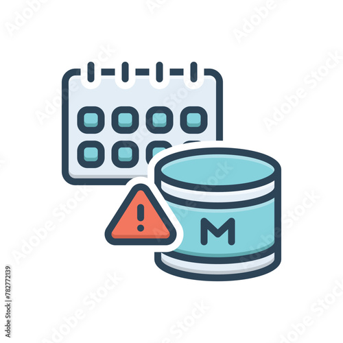 Color illustration icon for expiry date