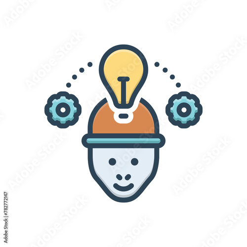 Color illustration icon for inventor