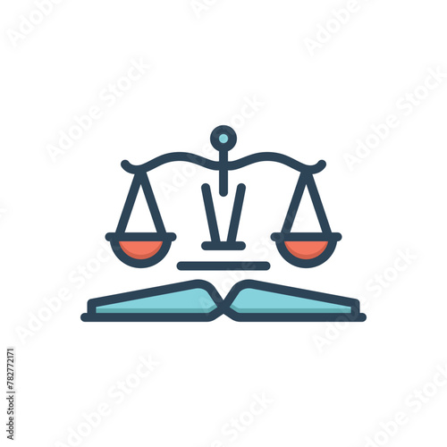 Color illustration icon for law