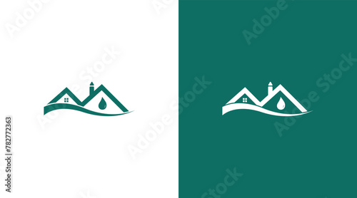 Real Estate Logo Minimalist Logo Design Home, Wather Drop icon Vector EPS File