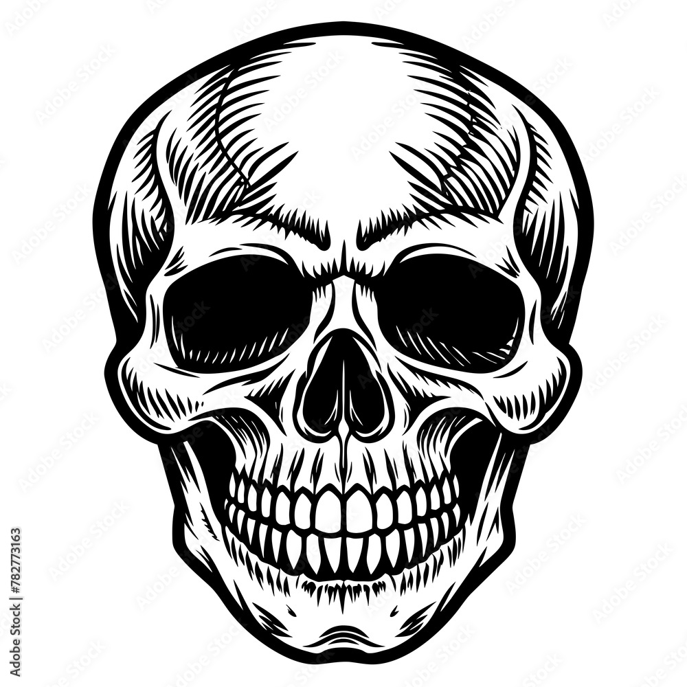 Obraz premium skull and crossbones head mascot,skull silhouette,vector,icon,svg,characters,Holiday t shirt,black skull drawn trendy logo Vector illustration,skull on a white background,eps,png