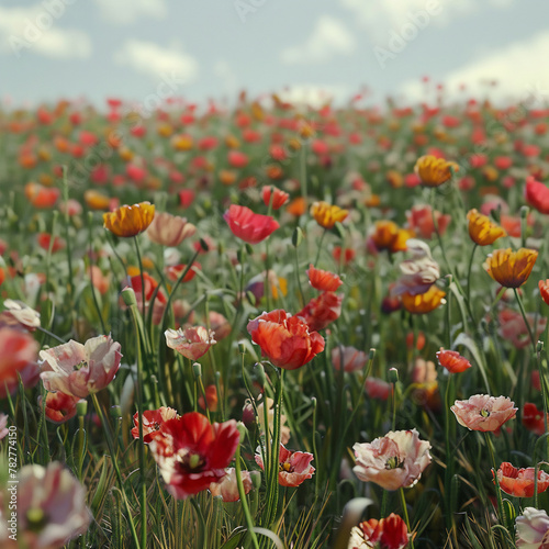 field of red poppies