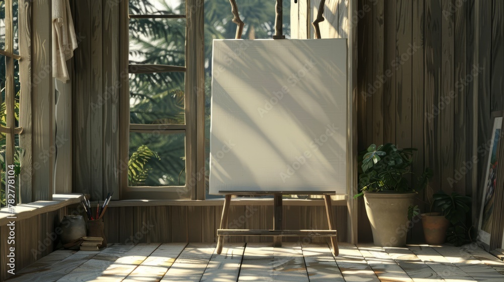 Mockup poster frame close up in interior background, 3d render. Living wall Mockup poster frame close up in interior background, 3d render. Living wall