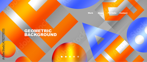 Various colorful geometric shapes abstract web template with gradients and light blur effects. Vector Illustration For Wallpaper, Banner, Background, Card, Book Illustration, landing page