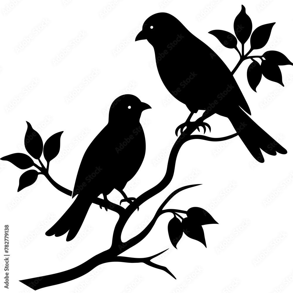Bird on a branch vector illustration.
Bird on a branch vector illustration.