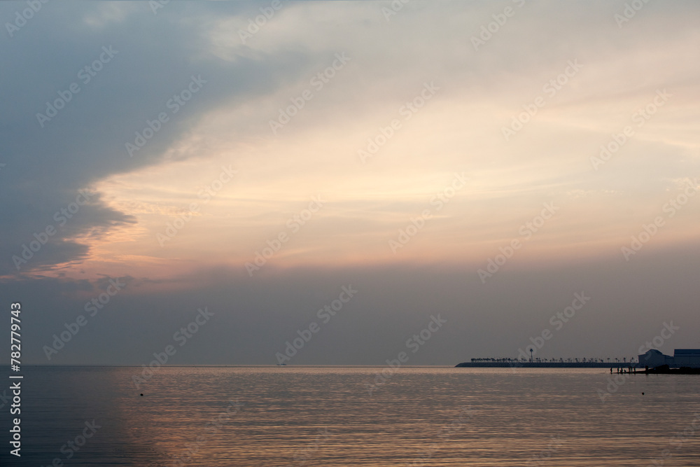 View of the clouds on the sea during sunset