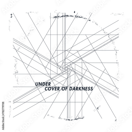 Under cover darkness. Slogan print for t shirt.
