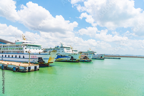 Ferry on Qiongzhou Strait, China photo