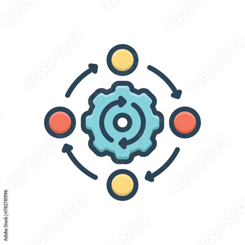 Color illustration icon for workflow