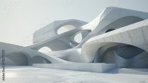 3d rendering of abstract building 