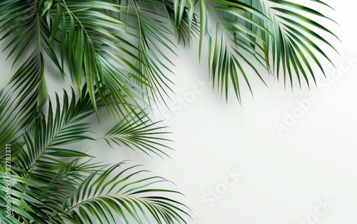 Green leaves isolated on white background and free copy space © MUS_GRAPHIC