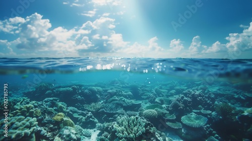 the concept of World Ocean Day. Beautiful nature landscape. World Water Day. 