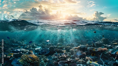 the concept of World Ocean Day. Beautiful nature landscape. World Water Day.  photo