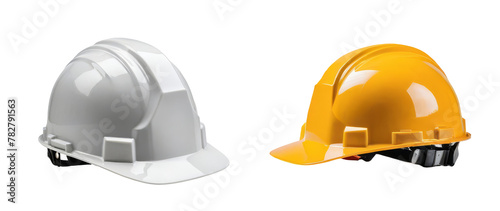 white yellow construction helmet isolated on transparent background