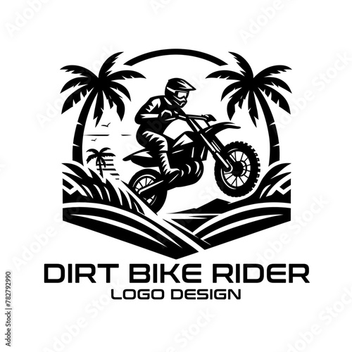 Dirt Bike Rider Vector Logo Design