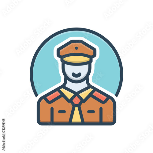 Color illustration icon for pilot