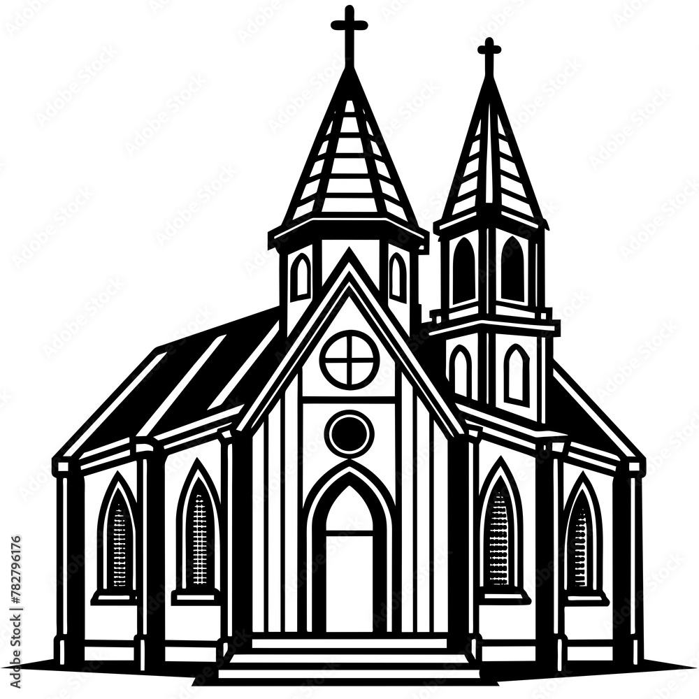 church silhouette illustration